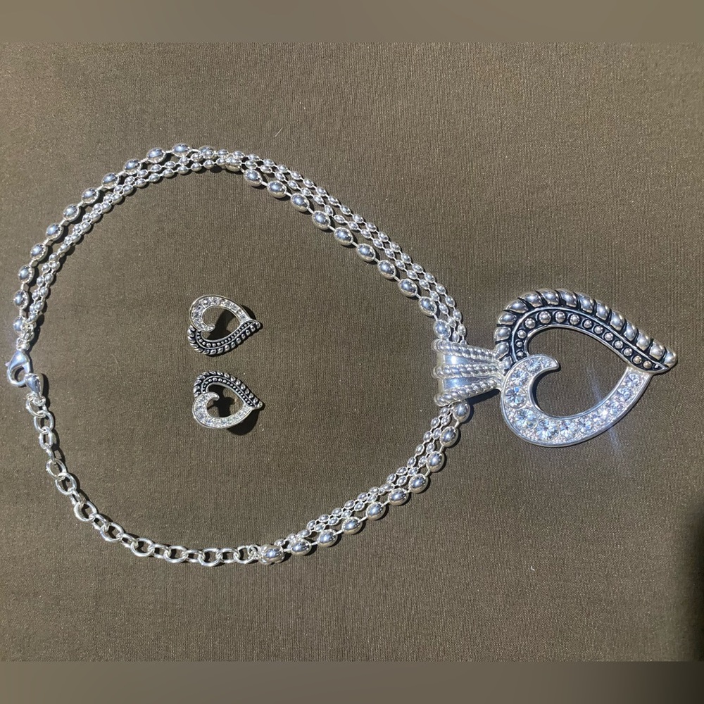 Montana Silversmiths Crystal Heart Necklace and Earrings